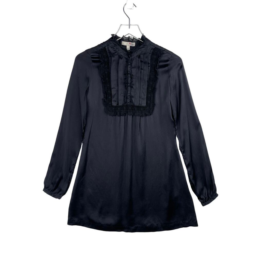 Joie California 100% Silk Lace Trim Tunic Dress Women's Size Small